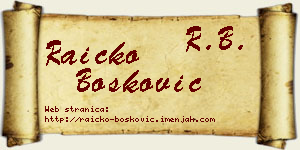 Raičko Bošković vizit kartica